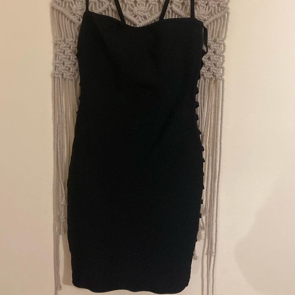 Black dress with cut out sides